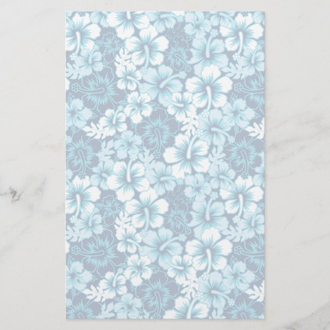 Surf Floral Hibiscus Pattern Stationery (Front)