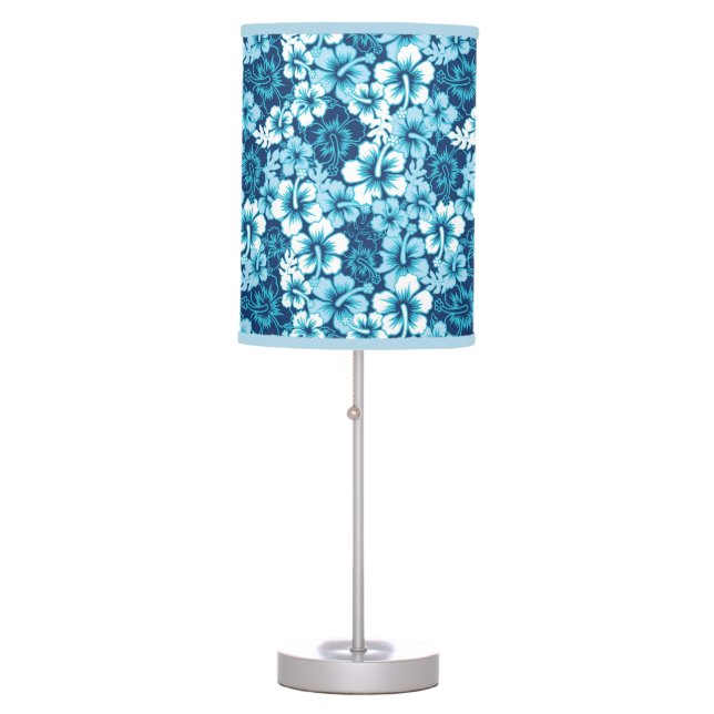 Surf Floral Hibiscus Pattern Table Lamp (Front)