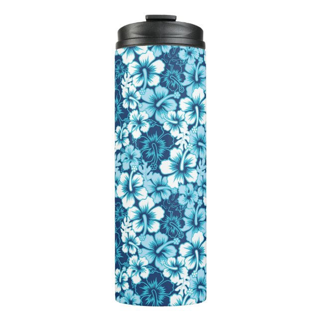 Surf Floral Hibiscus Pattern Thermal Tumbler (Front)