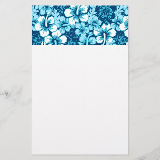 Surf floral hibiscus stationery (Front)