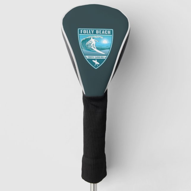 Surf Folly Beach South Carolina Golf Head Cover (Front)