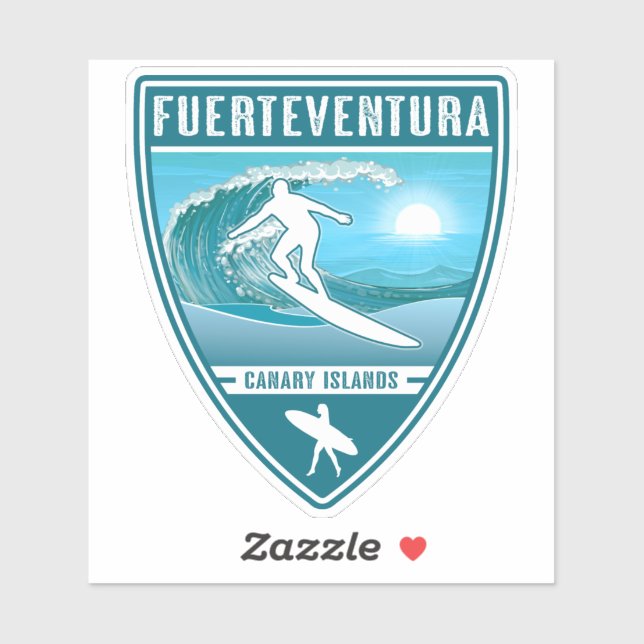 Surf Fuerteventura Canary Islands Spain Sticker (Sheet)