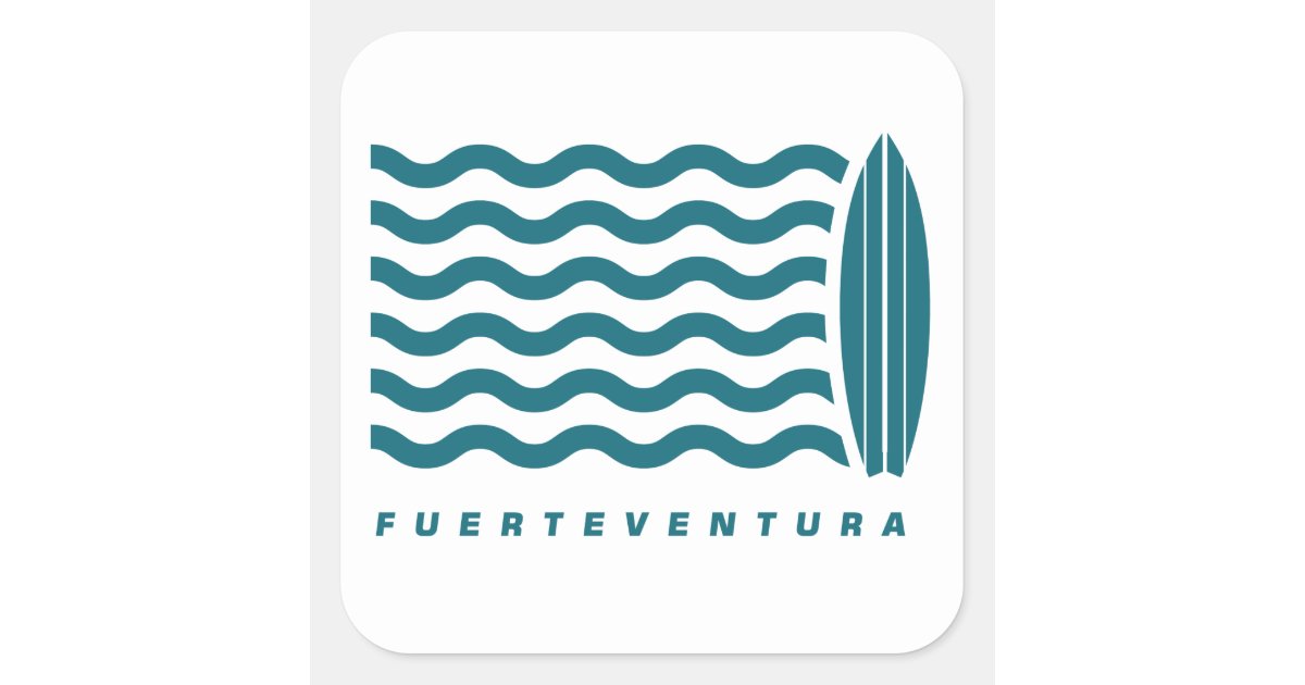 Surf Fuerteventura Square Sticker | Zazzle