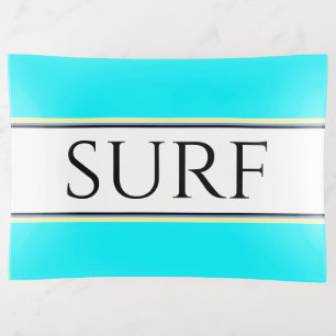 SURF Fun Bright Retro Aqua White Summer Stripes Trinket Tray
