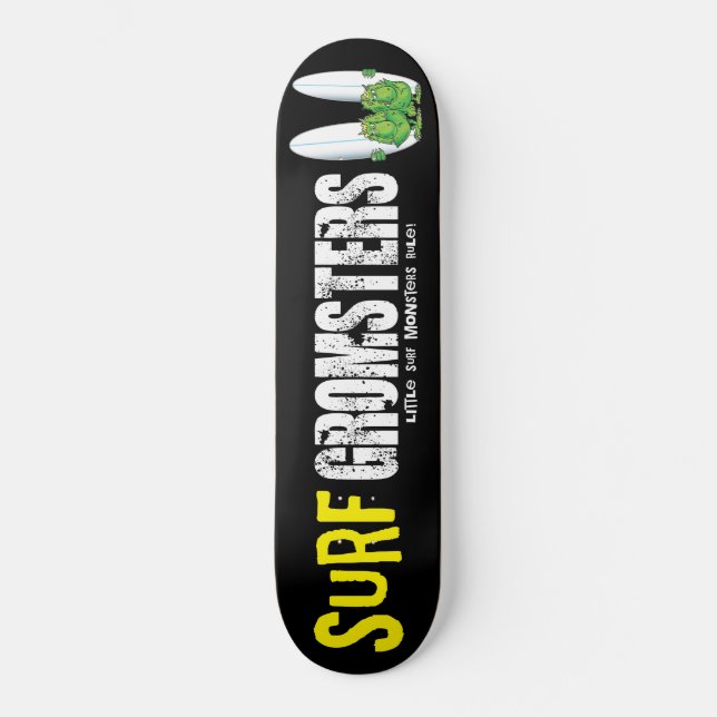 Surf Gromsters fully black Skateboard Deck (Front)