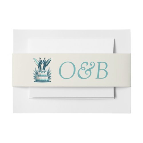 Surf Grooms Wedding Invitation Belly Band