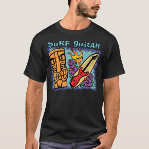 Surf Guitar: Tiki w/Torch and Hibiscus T-Shirt