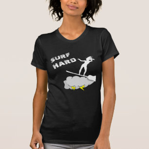 Surf Hard Like A Witch Black T-Shirt