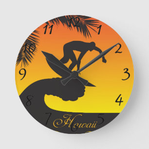 Surf:Hawaii Round Clock