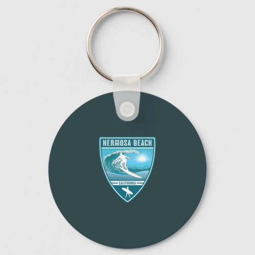 Surf Hermosa Beach California Keychain