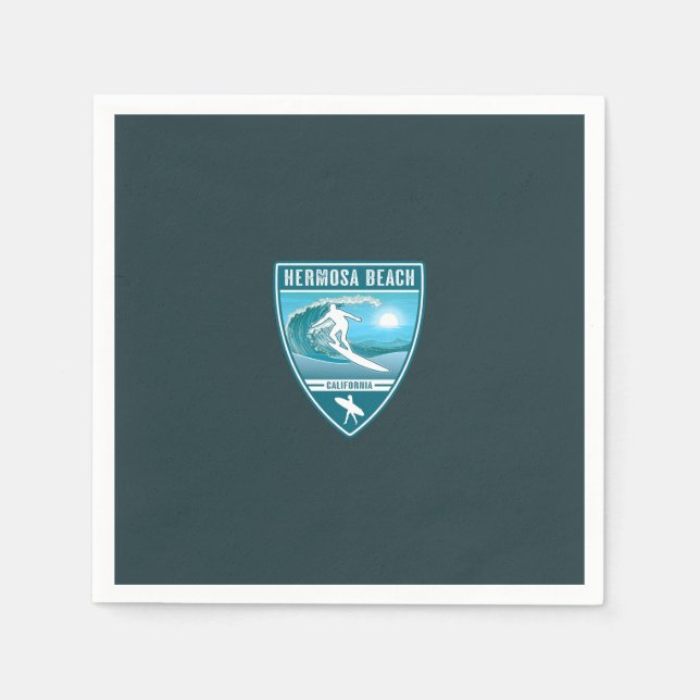 Surf Hermosa Beach California Napkins (Front)