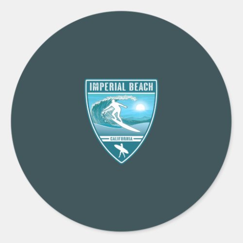 Surf Imperial Beach California Classic Round Sticker