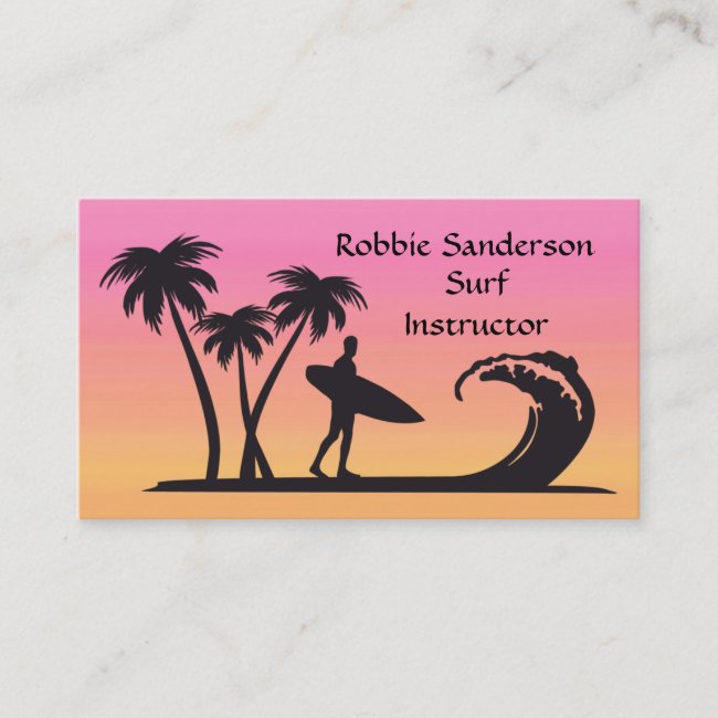 Surf Instructor Promotional Business Card