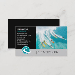 Surf Instructor   Surfboard Active Recreation Busi Business Card