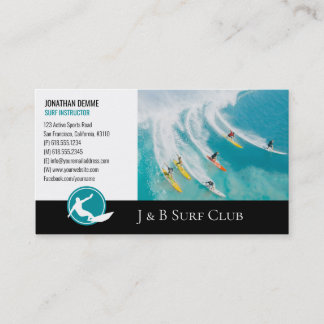 Surf Instructor | Surfboard Active Recreation Business Card