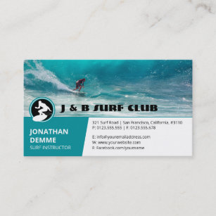 Surf Instructor   Surfboard Active Recreation Business Card