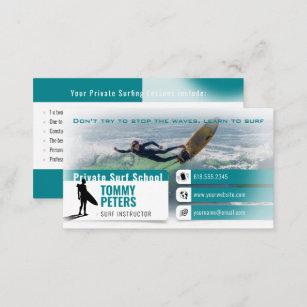 Surf Instructor    Surfboard Active Sports Business Card