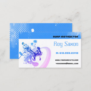 Surf Instructor    Surfboard Active Vacations Business Card