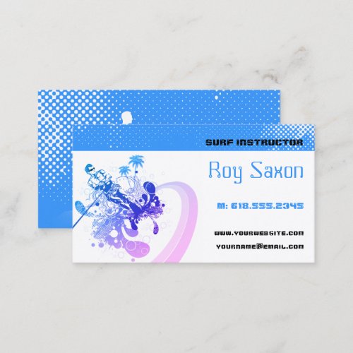 Surf Instructor   Surfboard Active Vacations Business Card
