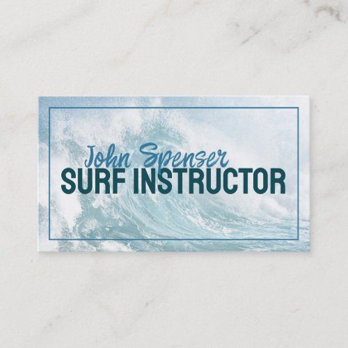 Surf Instructor Surfing Lessons Big Ocean Wave Business Card