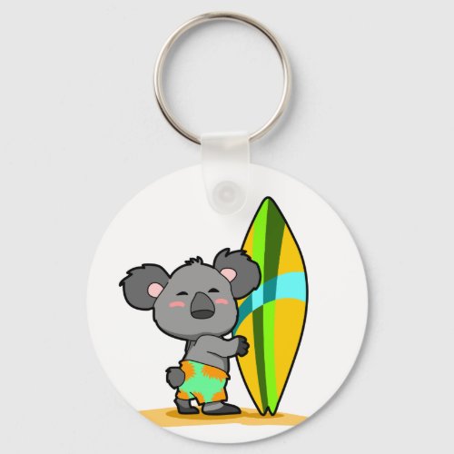 Surf Koala Bear Keychain