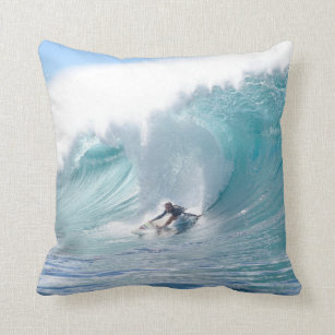 Surf Legend Rochelle Ballard Surfing Hawaiian Wave Throw Pillow