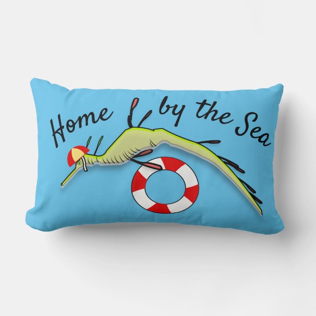 Surf Lifeguard Sea Dragon Lumbar Pillow (Front)
