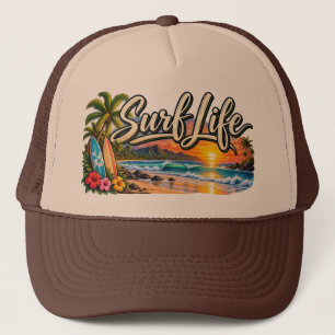 Surf Like Tropical Beach Sunset Trucker Hat