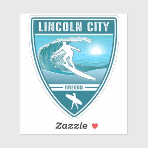 Surf Lincoln City Oregon Sticker