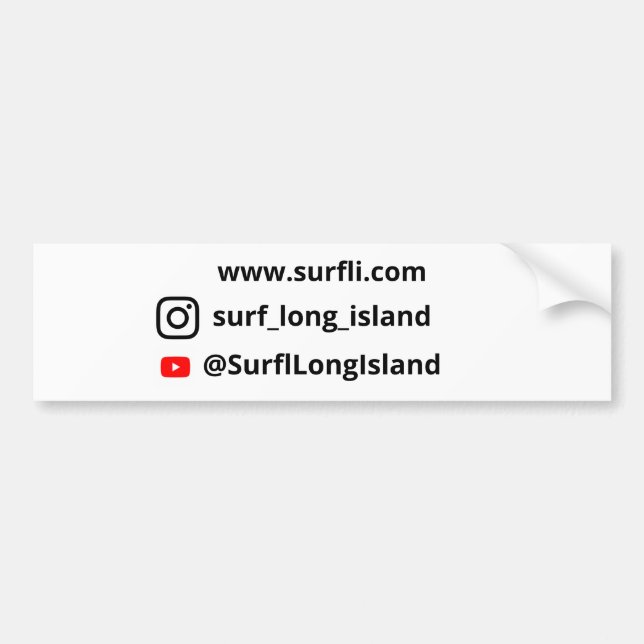 Surf Long Island Car Bumper Sticker (Front)