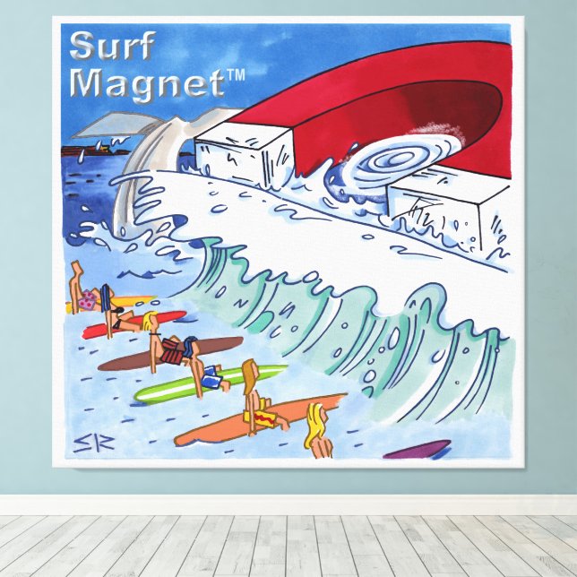 Surf Magnet canvas print (Insitu(Wood Floor))