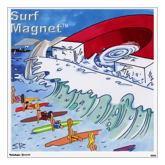 Surf Magnet square wall decal (Front)