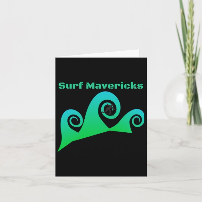 Surf Maverick's Surfing California Beaches  Card (Front)