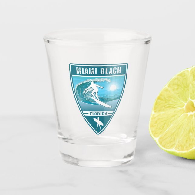 Surf Miami Beach Florida Shot Glass (Front)