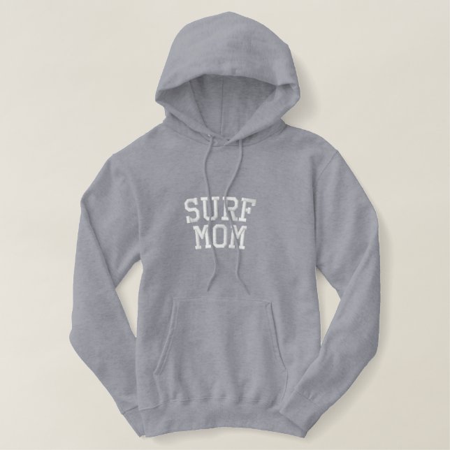 Surf Mom Custom Embroidered Hoodie (Design Front)