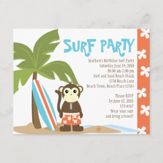 Surf Monkey Invitation