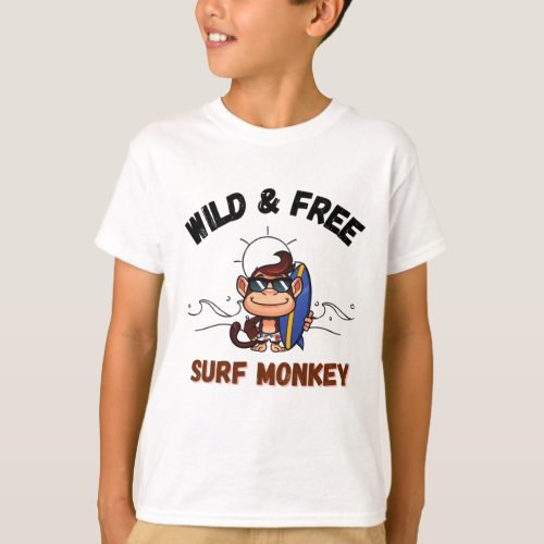 Surf Monkey Wild and Free T_Shirt