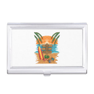 surf music happy summer business card case