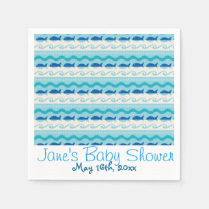 Surf N' Fishies Nautical Baby Shower Paper Napkins