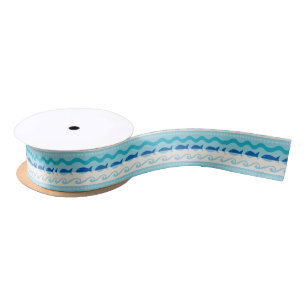 Surf 'N Fishies Nautical Baby Shower Satin Ribbon