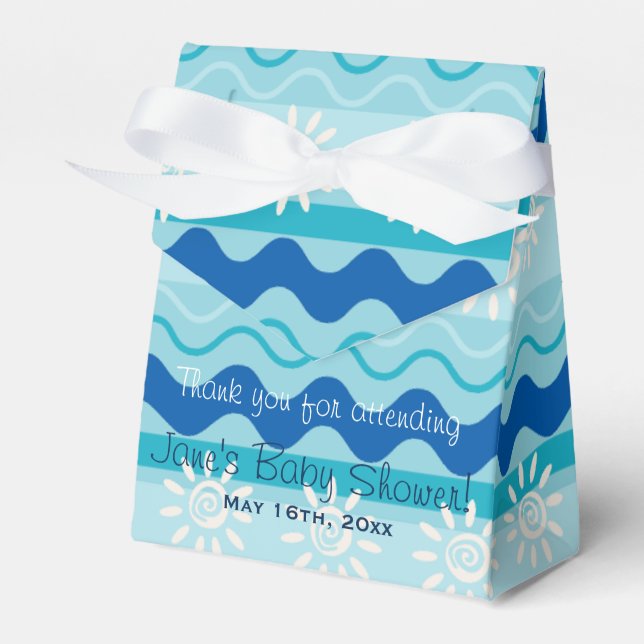 Surf 'N Sun Baby Shower Favor Boxes (Front Side)