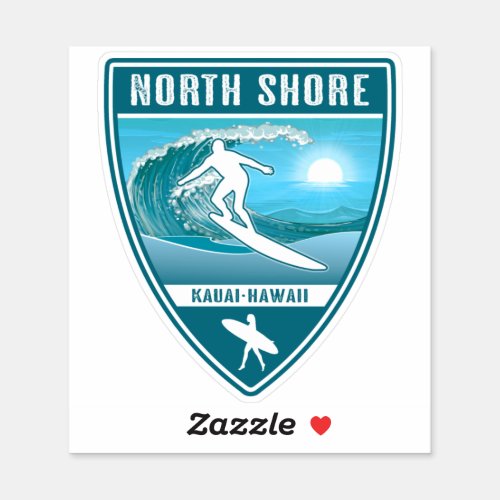 Surf North Shore Kauai Hawaii Sticker