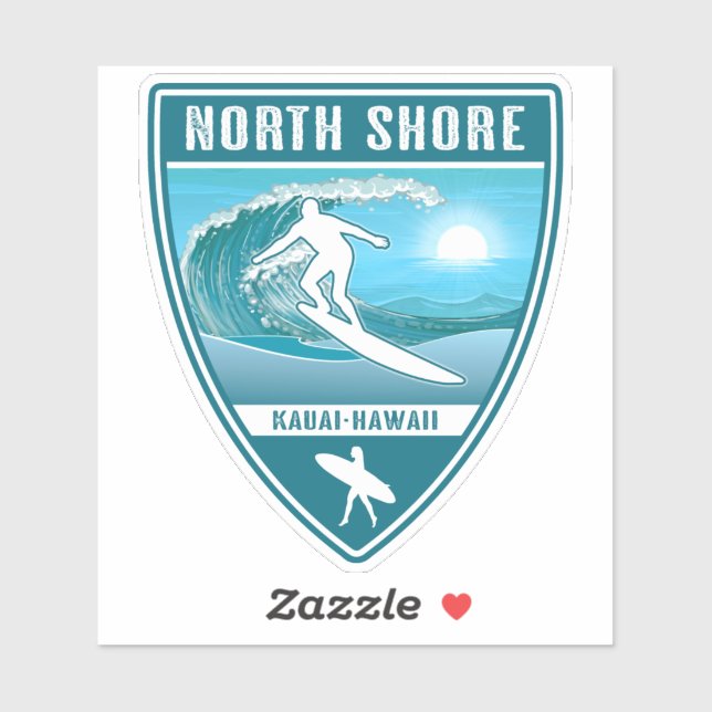 Surf North Shore Kauai Hawaii Sticker (Sheet)