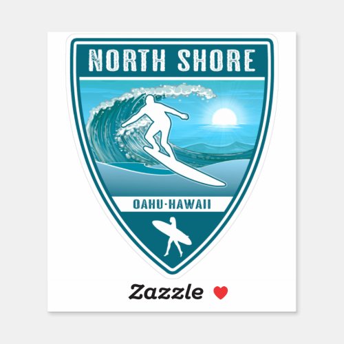 Surf North Shore Oahu Hawaii Sticker