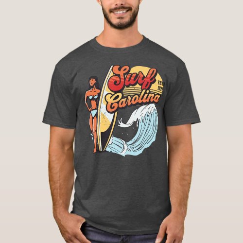Surf olina Vintage Surfer Babe Retro Surfing T_Shirt