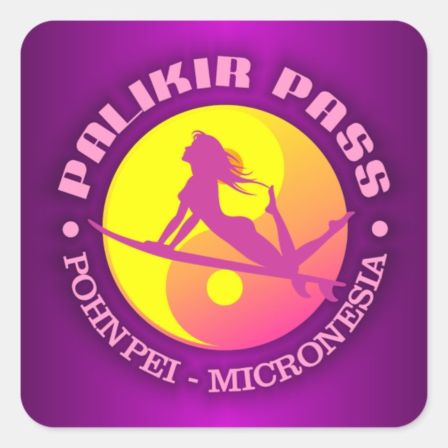 Surf Palikir Pass Square Sticker (Front)
