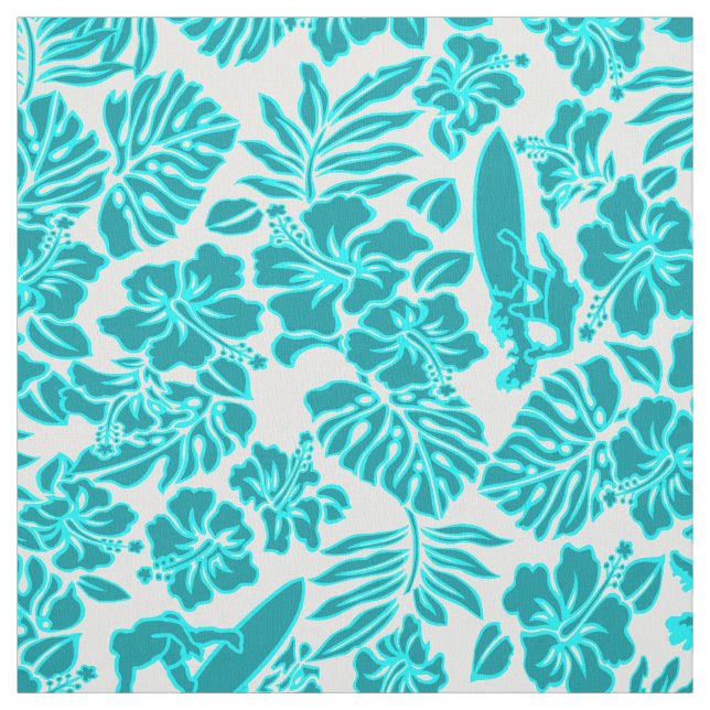 Surf Pareau Hawaiian Hibiscus Aloha Shirt Print Fabric (Swatch)