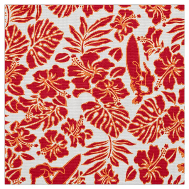 Surf Pareau Hawaiian Hibiscus Aloha Shirt Print Fabric (Swatch)