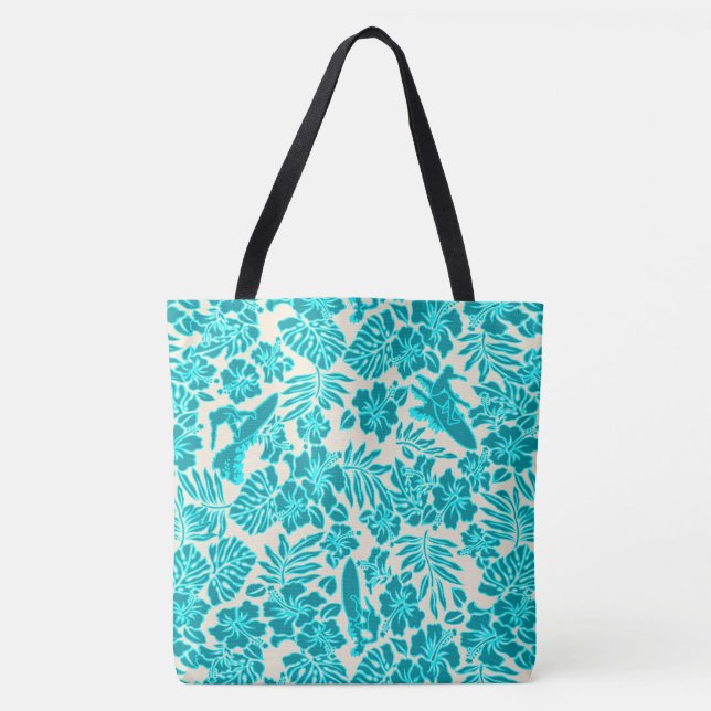 Surf Pareau Hawaiian Hibiscus Surfing Beach Bag (Front)
