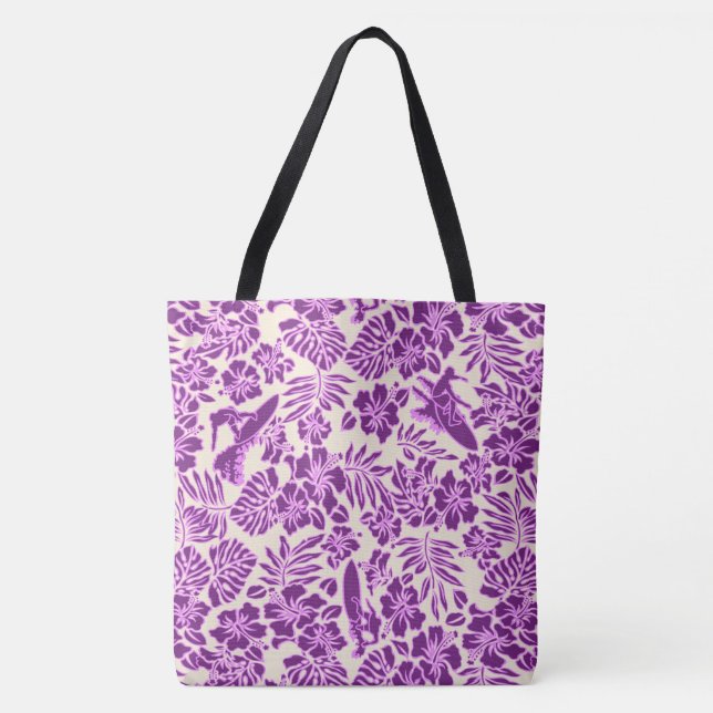Surf Pareau Hawaiian Hibiscus Surfing Beach Bag (Front)
